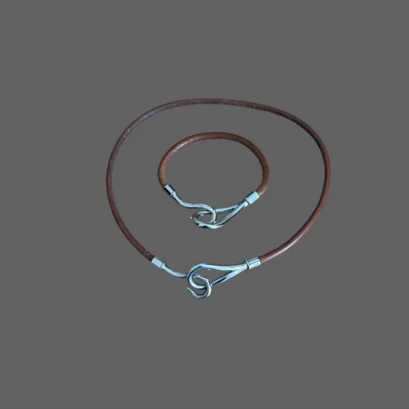 Hermes jumbo hook necklace & bracelet - Picture 1 of 5